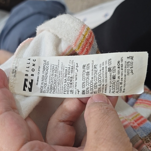 Billabong Baja Sands Pullover Hoodie Size Small V Neck Terry Cloth White - Picture 6 of 8